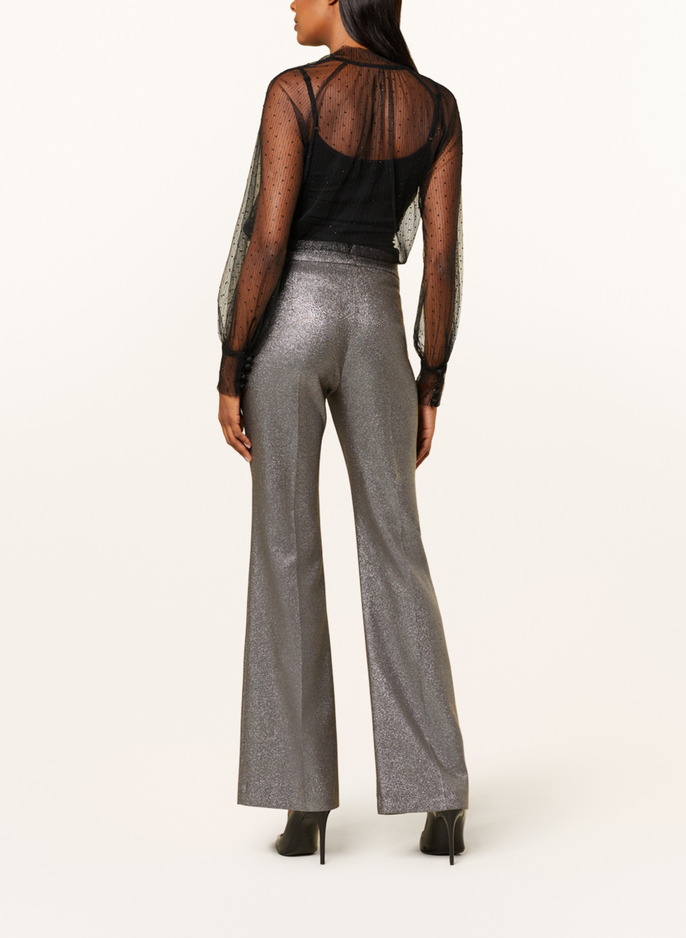 RIANI Bootcut trousers with glitter thread, Color: GRAY (Image 3)