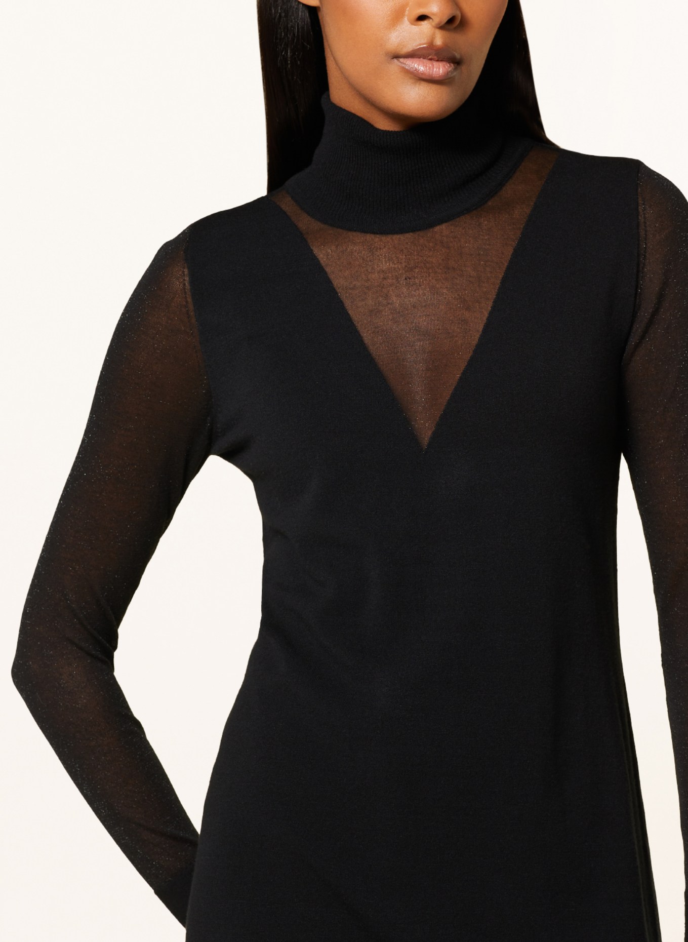 RIANI Knit dress with glitter thread, Color: BLACK (Image 4)