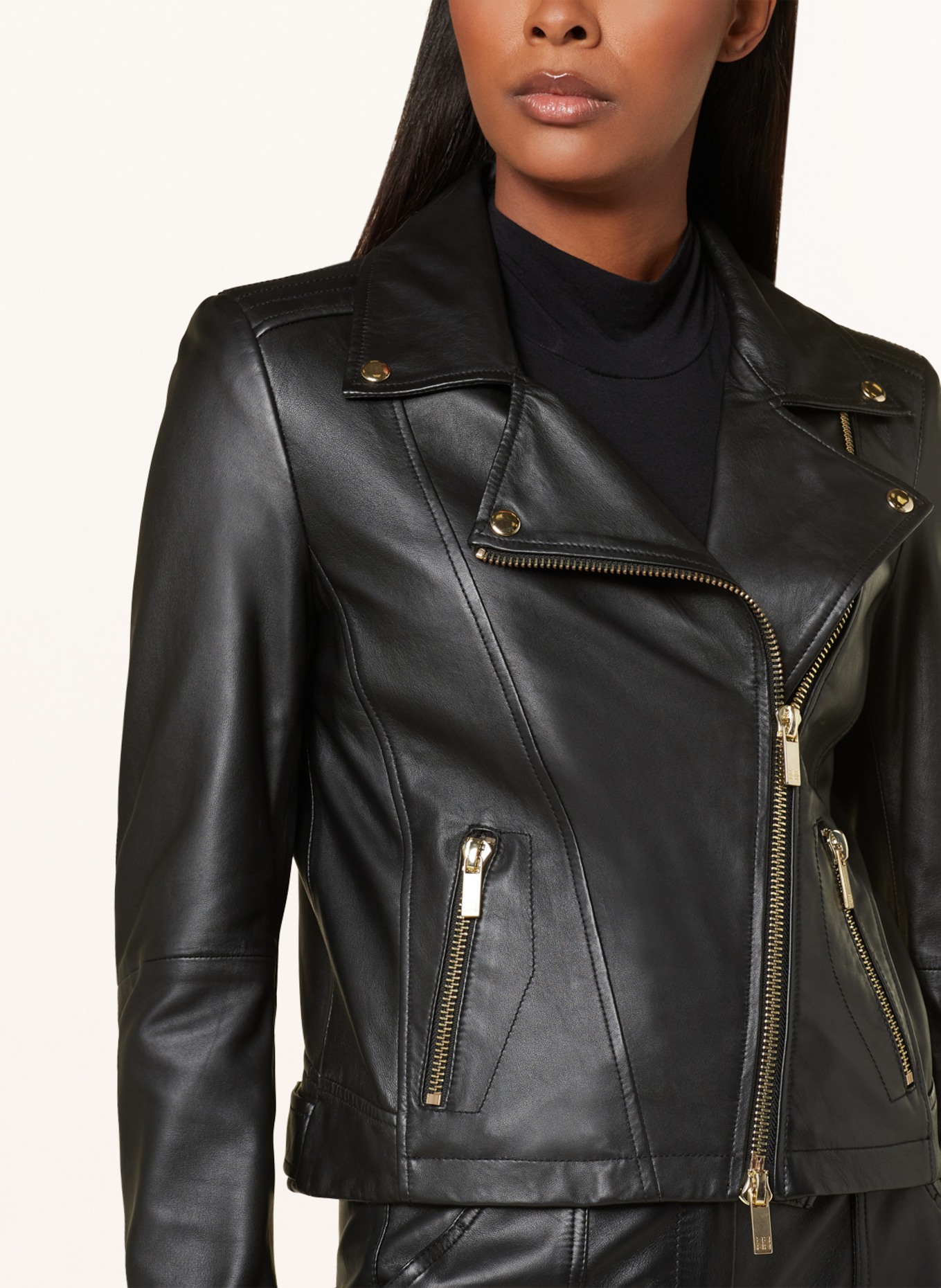 RIANI Leather jacket, Color: BLACK (Image 4)