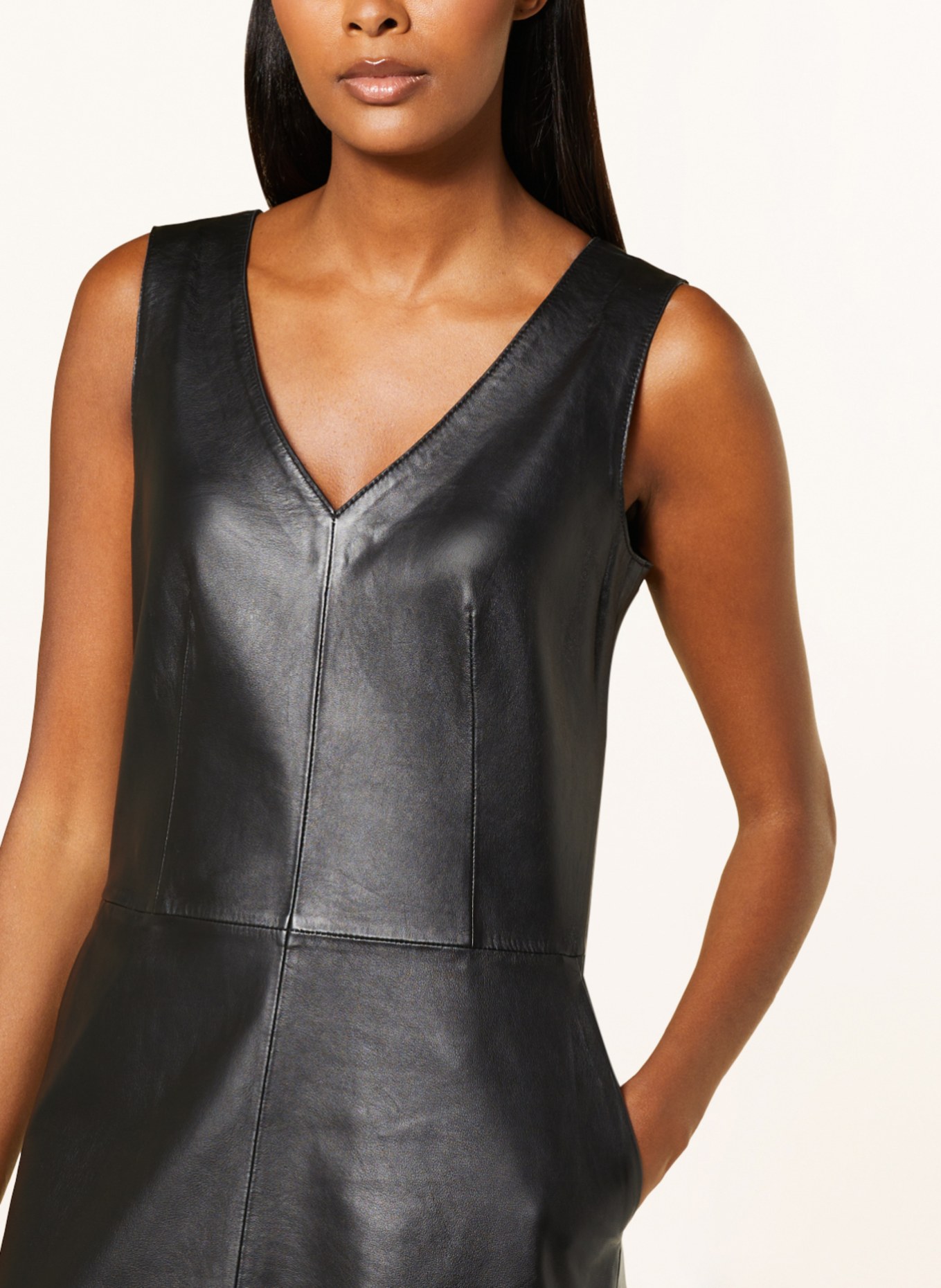 RIANI Leather dress, Color: BLACK (Image 4)