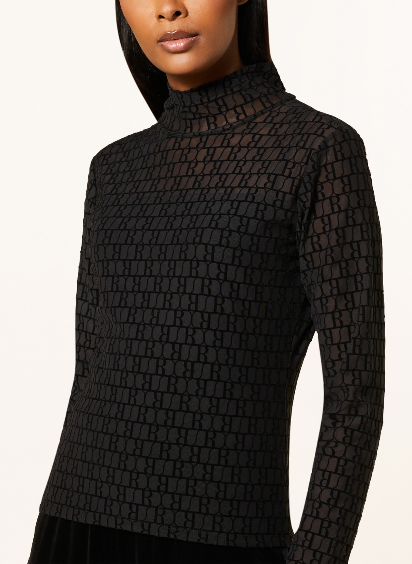 RIANI Shirt blouse made of mesh, Color: BLACK (Image 4)