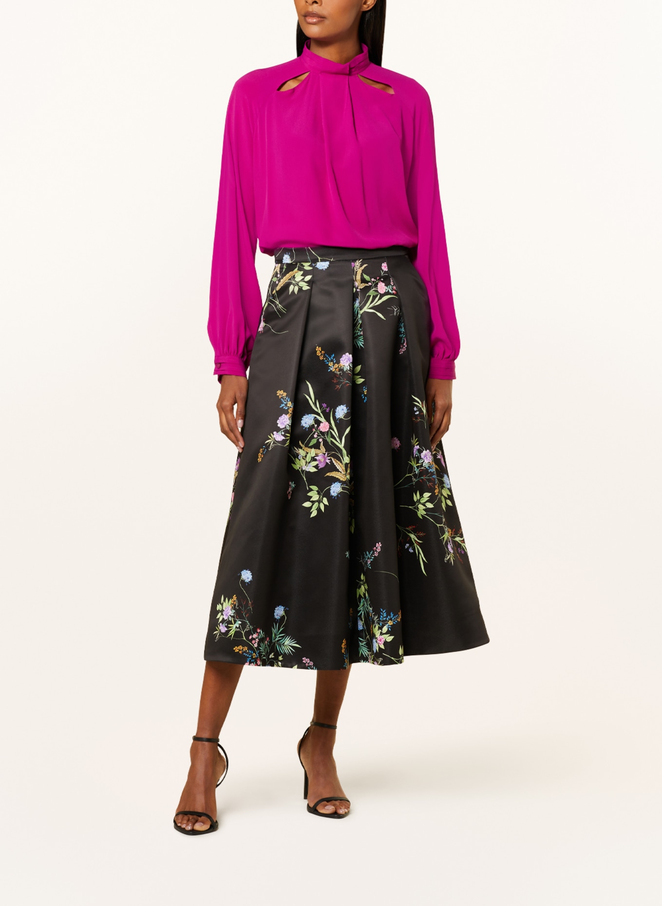 RIANI Shirt blouse with silk and cut-outs, Color: FUCHSIA (Image 2)