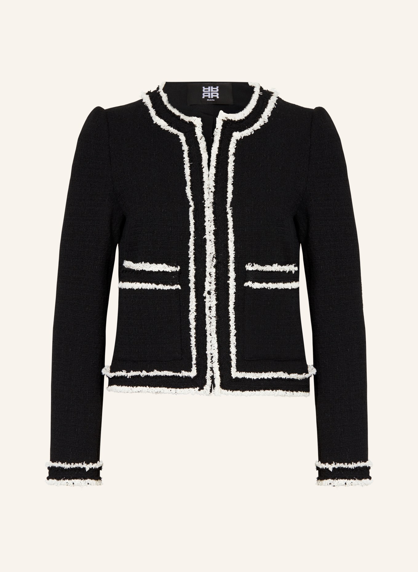 RIANI Boxy jacket in bouclé, Color: BLACK/ WHITE (Image 1)