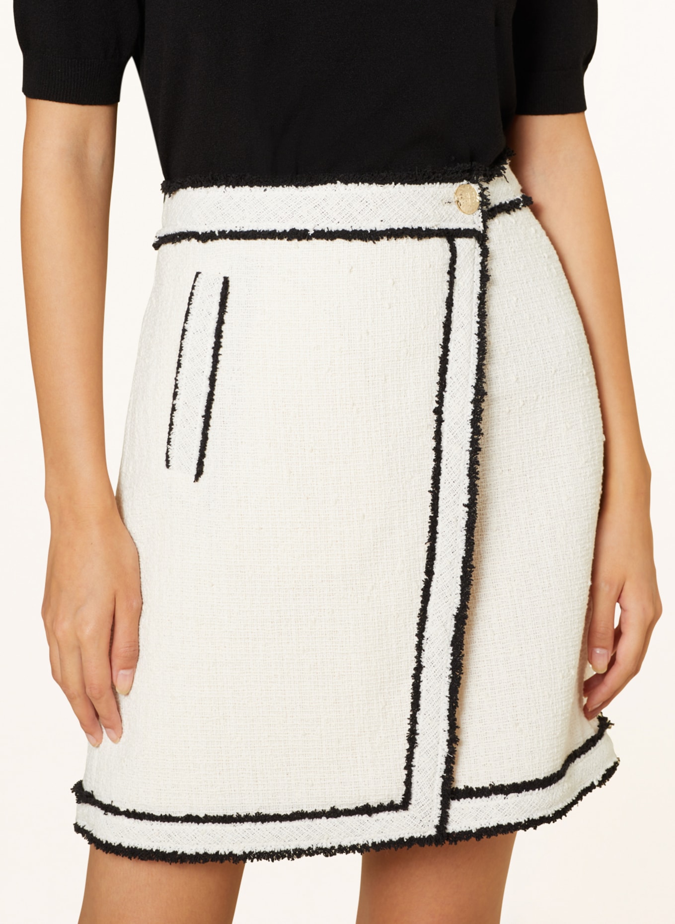 RIANI Bouclé wrap skirt, Color: WHITE (Image 4)