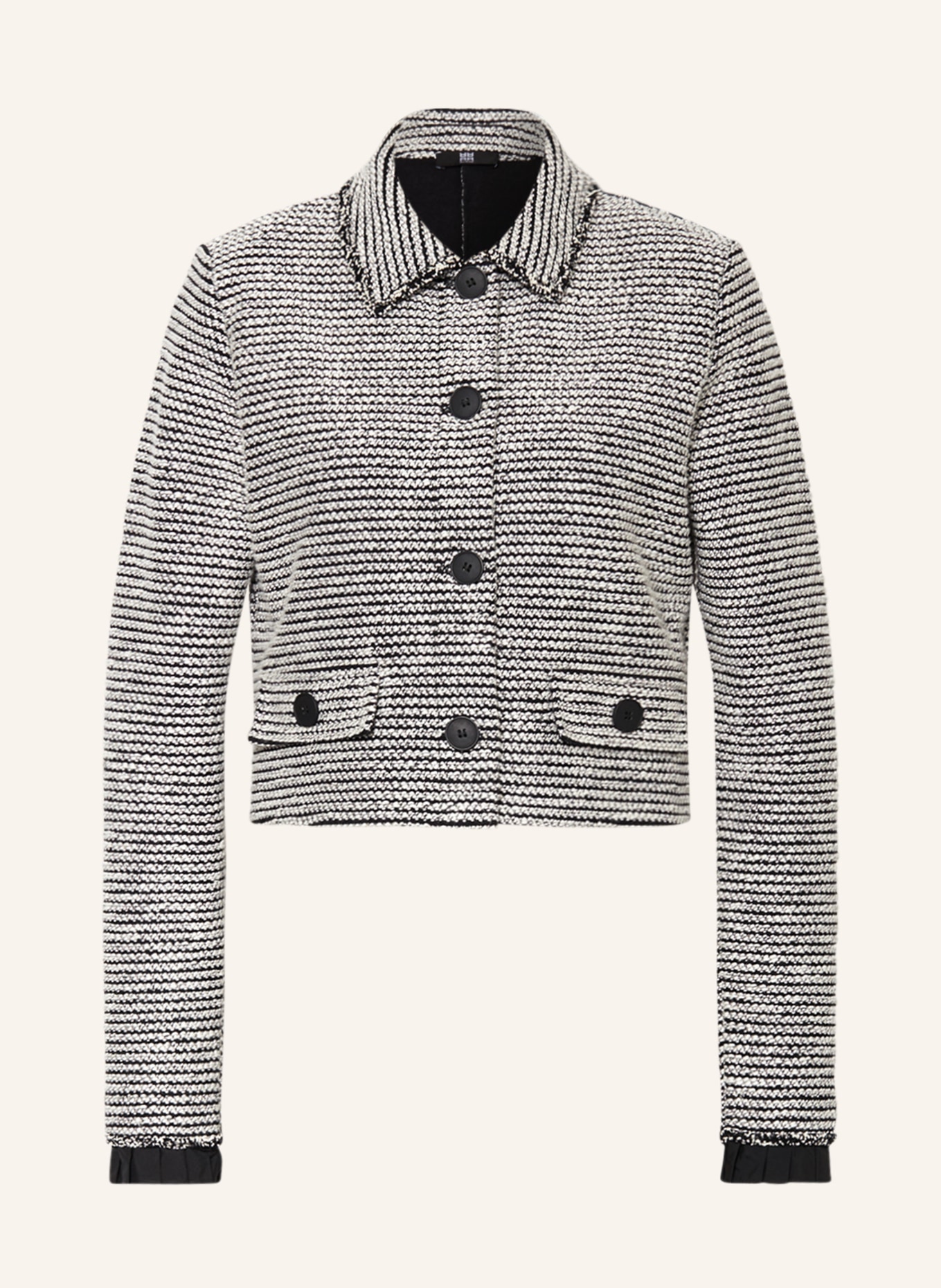 RIANI Boxy jacket in bouclé, Color: BLACK/ WHITE (Image 1)