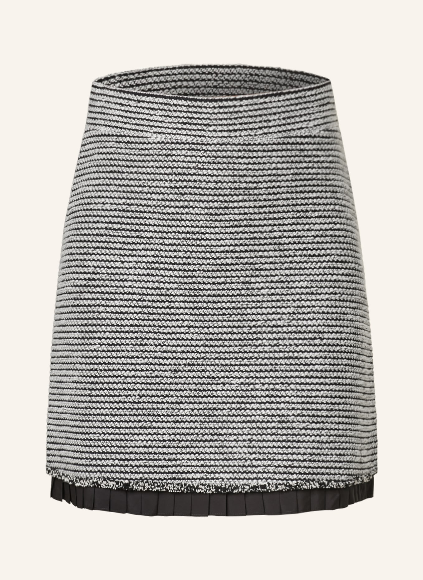 RIANI Bouclé skirt with ruffles, Color: BLACK/ WHITE (Image 1)
