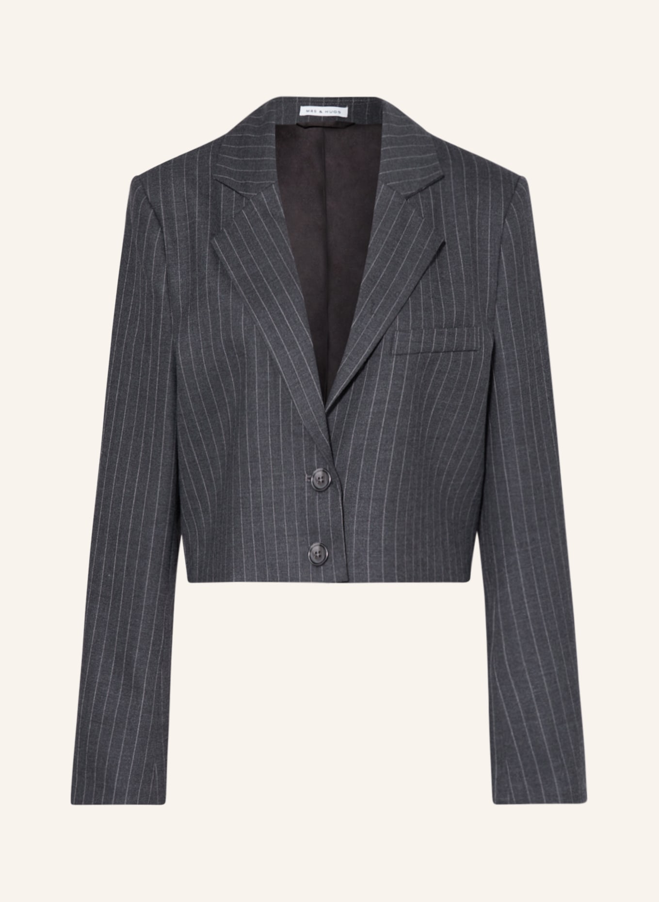 MRS & HUGS Cropped blazer, Color: GRAY (Image 1)