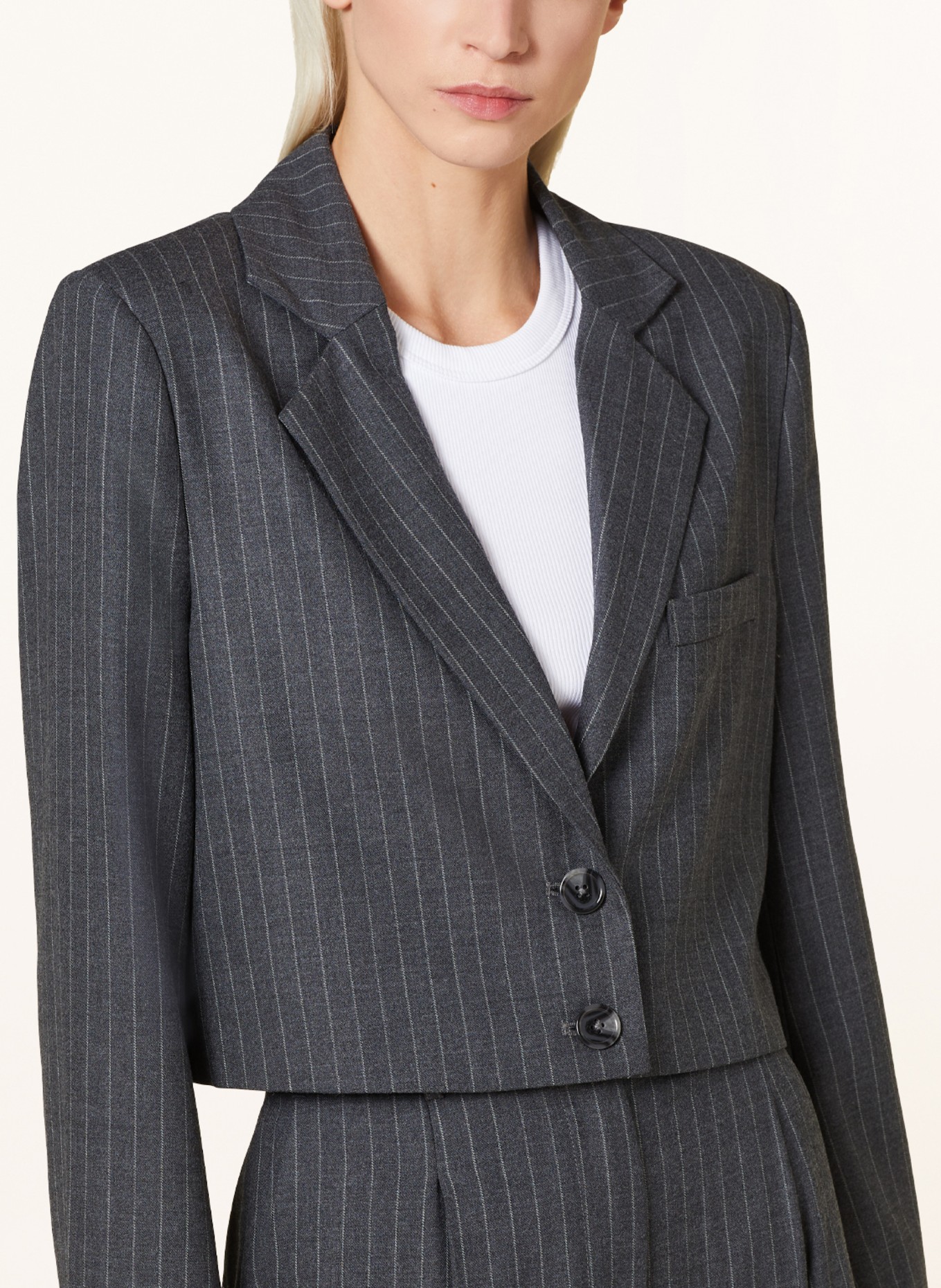 MRS & HUGS Cropped blazer, Color: GRAY (Image 4)