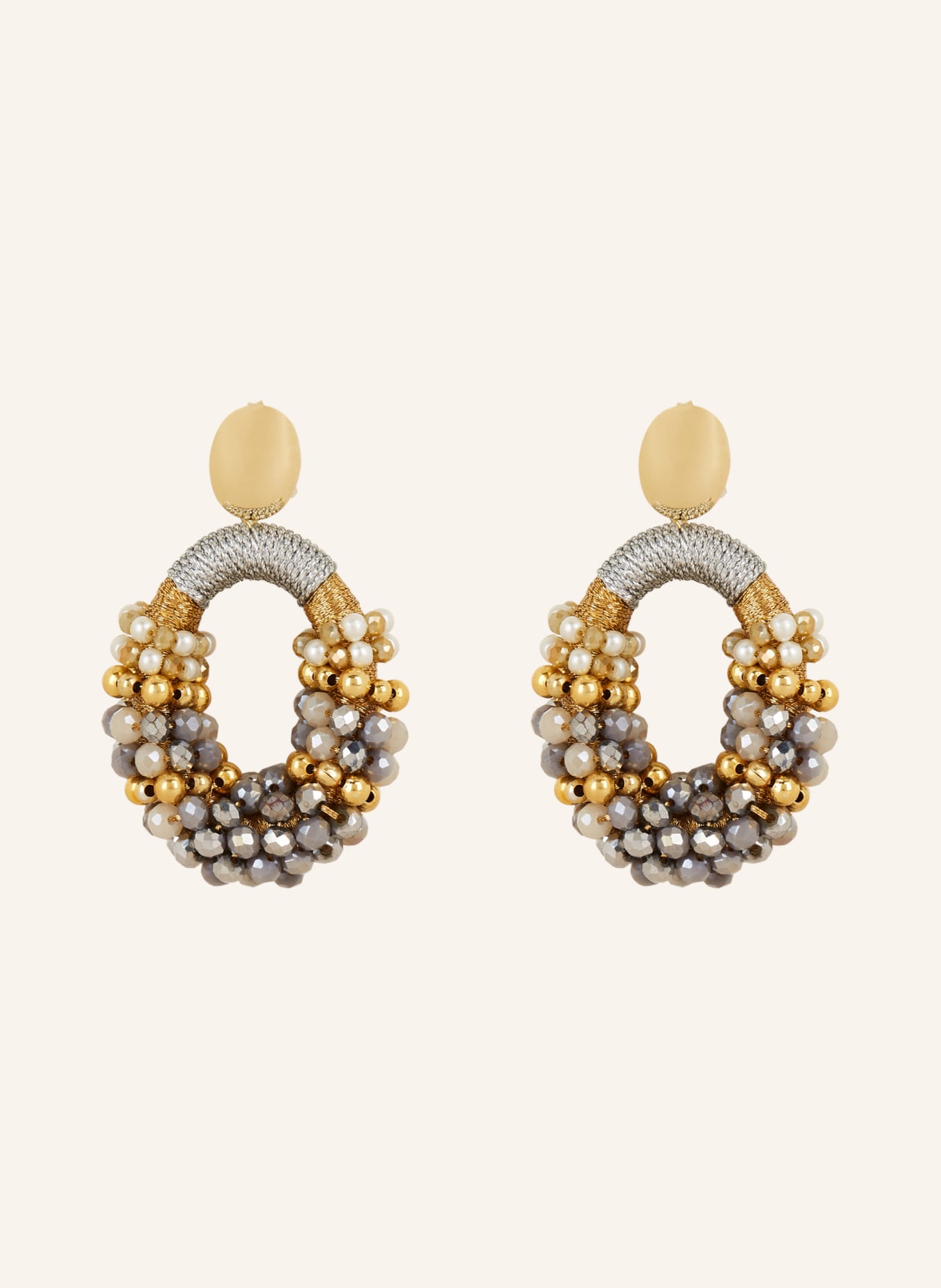 LOTT.gioielli Dangle earrings, Color: GOLD/ GRAY/ WHITE (Image 1)