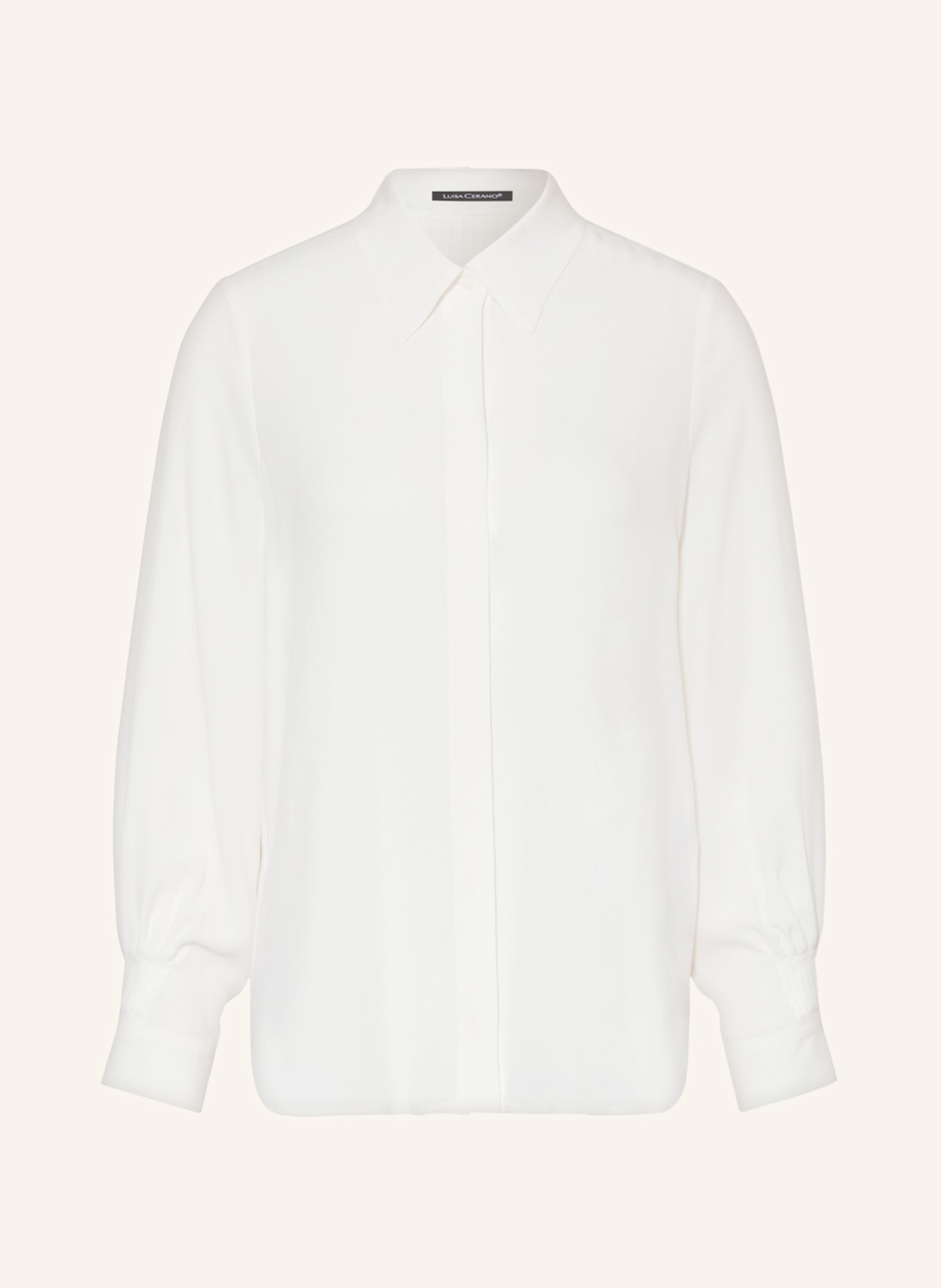 LUISA CERANO Shirt blouse with silk, Color: WHITE (Image 1)
