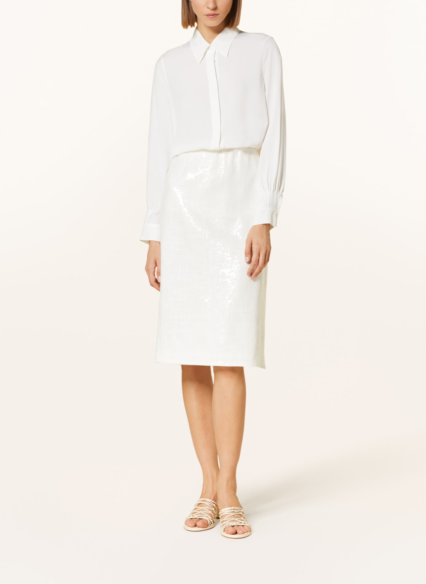 LUISA CERANO Shirt blouse with silk, Color: WHITE (Image 2)