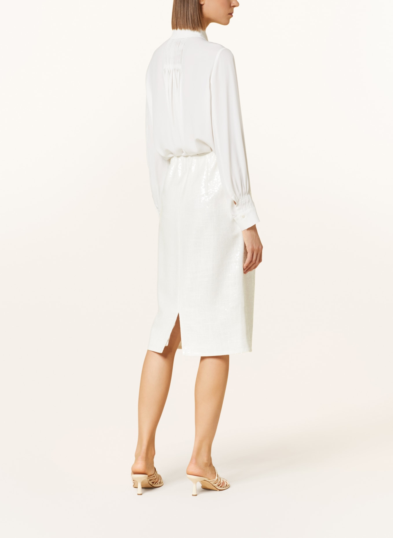 LUISA CERANO Shirt blouse with silk, Color: WHITE (Image 3)