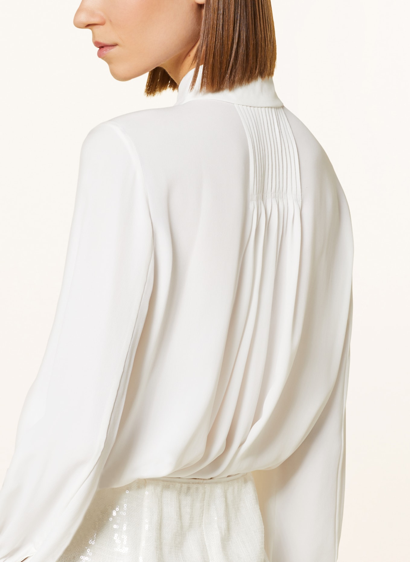 LUISA CERANO Shirt blouse with silk, Color: WHITE (Image 4)