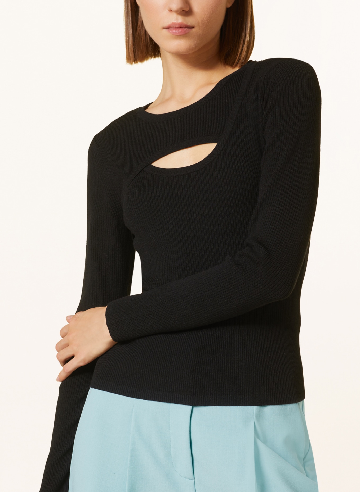 LUISA CERANO Sweater with cut-out, Color: BLACK (Image 4)