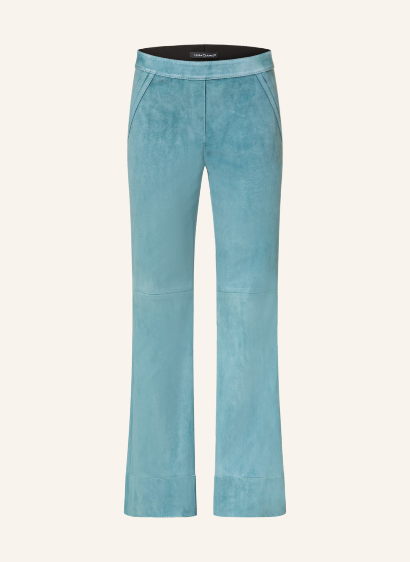 LUISA CERANO Leather trousers, Color: TURQUOISE (Image 1)