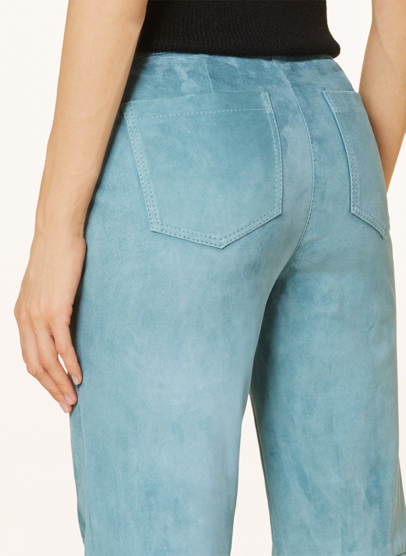 LUISA CERANO Leather trousers, Color: TURQUOISE (Image 5)