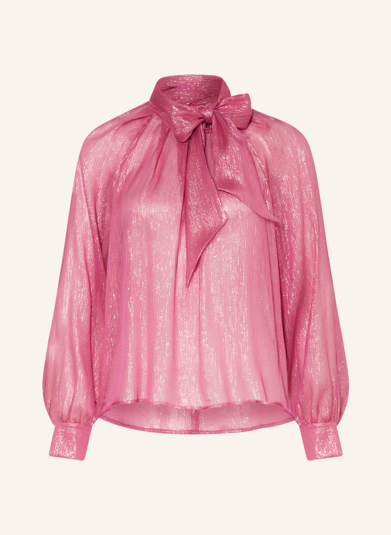 LUISA CERANO Bow-tie blouse in silk with glitter thread, Color: 4305 the silk lamé (Image 1)