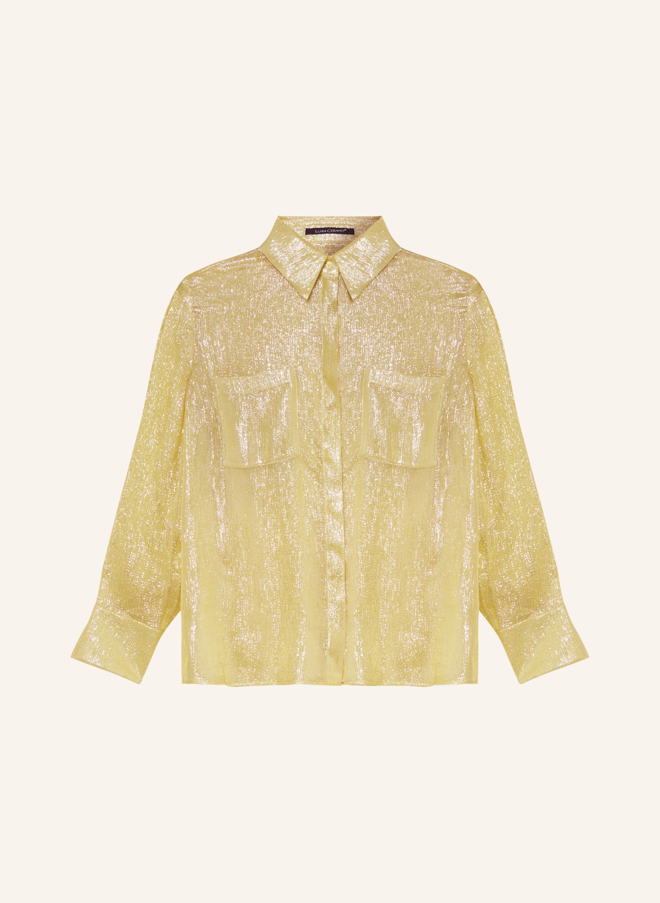 LUISA CERANO Shirt blouse with glitter thread, Color: YELLOW (Image 1)