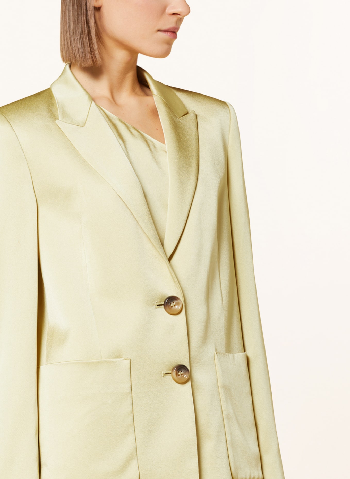 LUISA CERANO Satin blazer, Color: LIGHT YELLOW (Image 4)