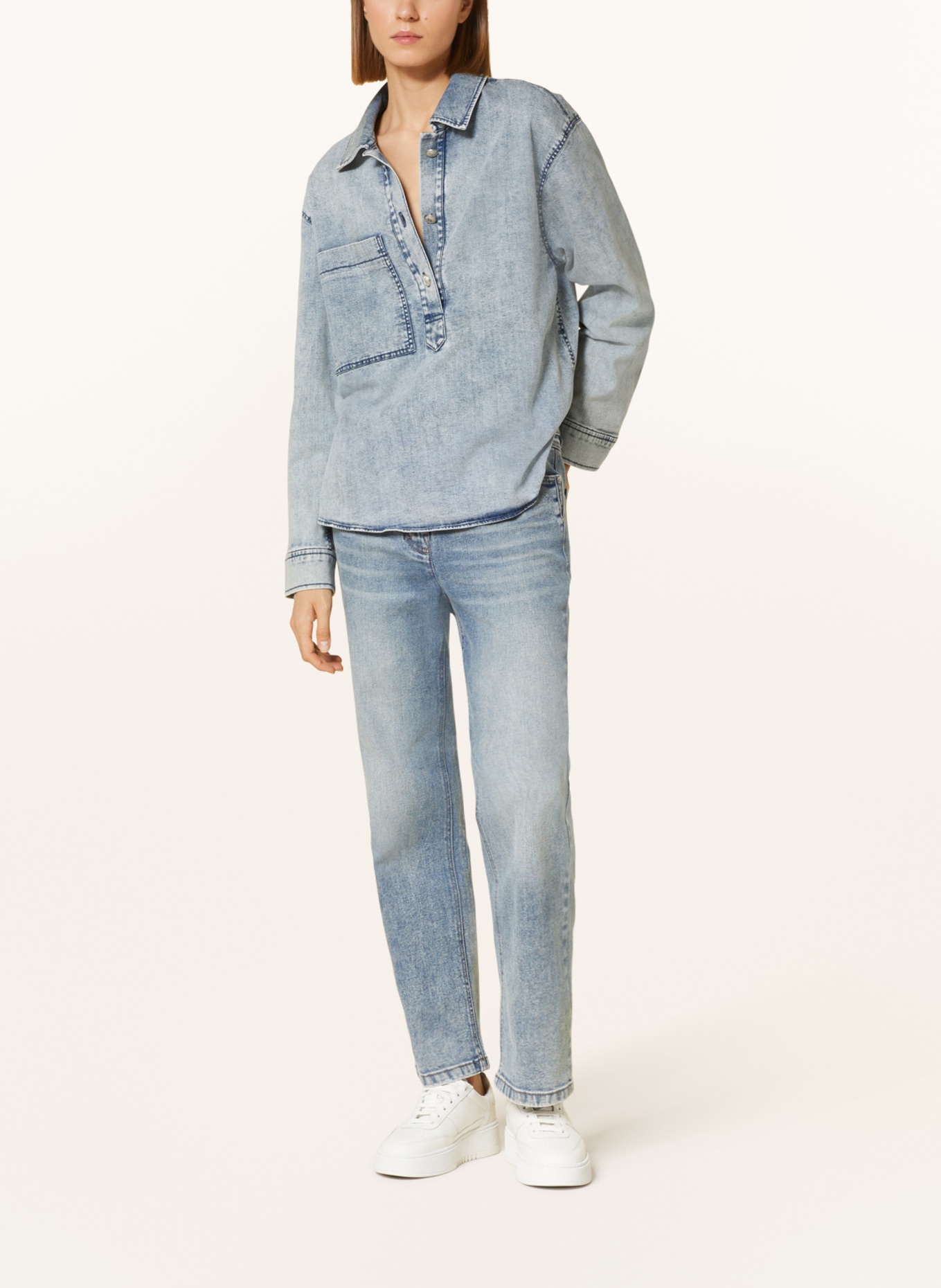 LUISA CERANO Blusenshirt aus Jeans, Farbe: HELLBLAU (Bild 2)