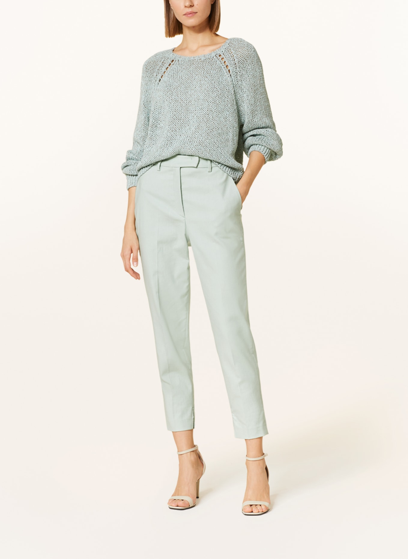 LUISA CERANO Pullover mit Leinen, Farbe: MINT (Bild 2)