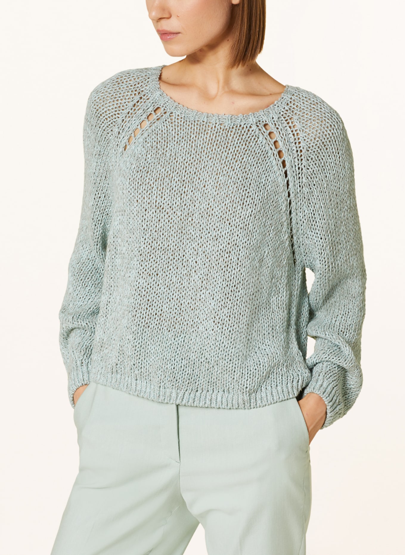 LUISA CERANO Pullover mit Leinen, Farbe: MINT (Bild 4)