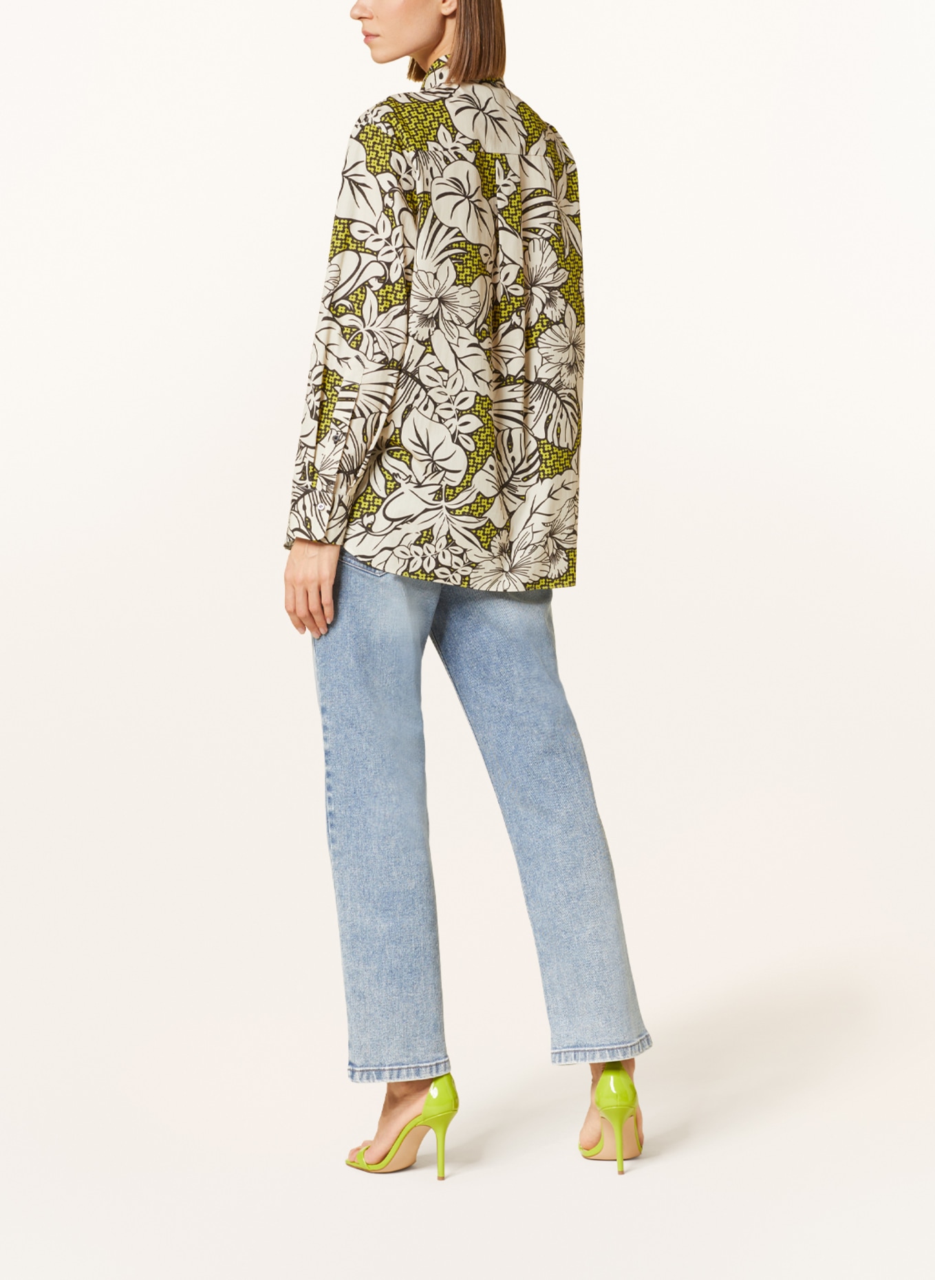LUISA CERANO Shirt blouse, Color: LIGHT YELLOW/ LIGHT GREEN/ BLACK (Image 3)
