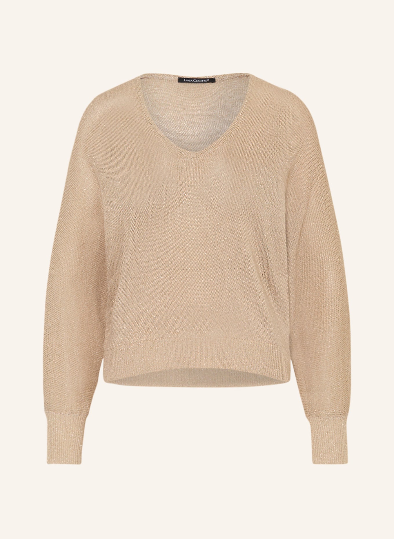 LUISA CERANO Sweater with glitter thread, Color: BEIGE (Image 1)