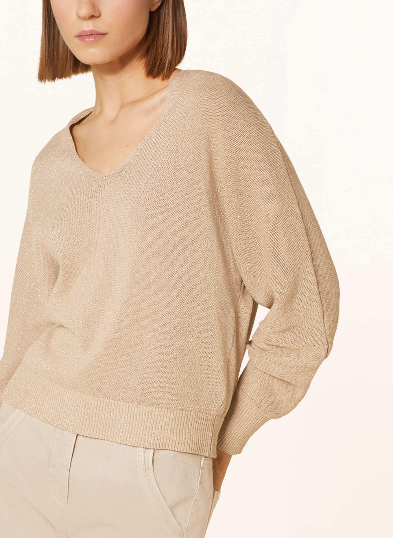 LUISA CERANO Sweater with glitter thread, Color: BEIGE (Image 4)