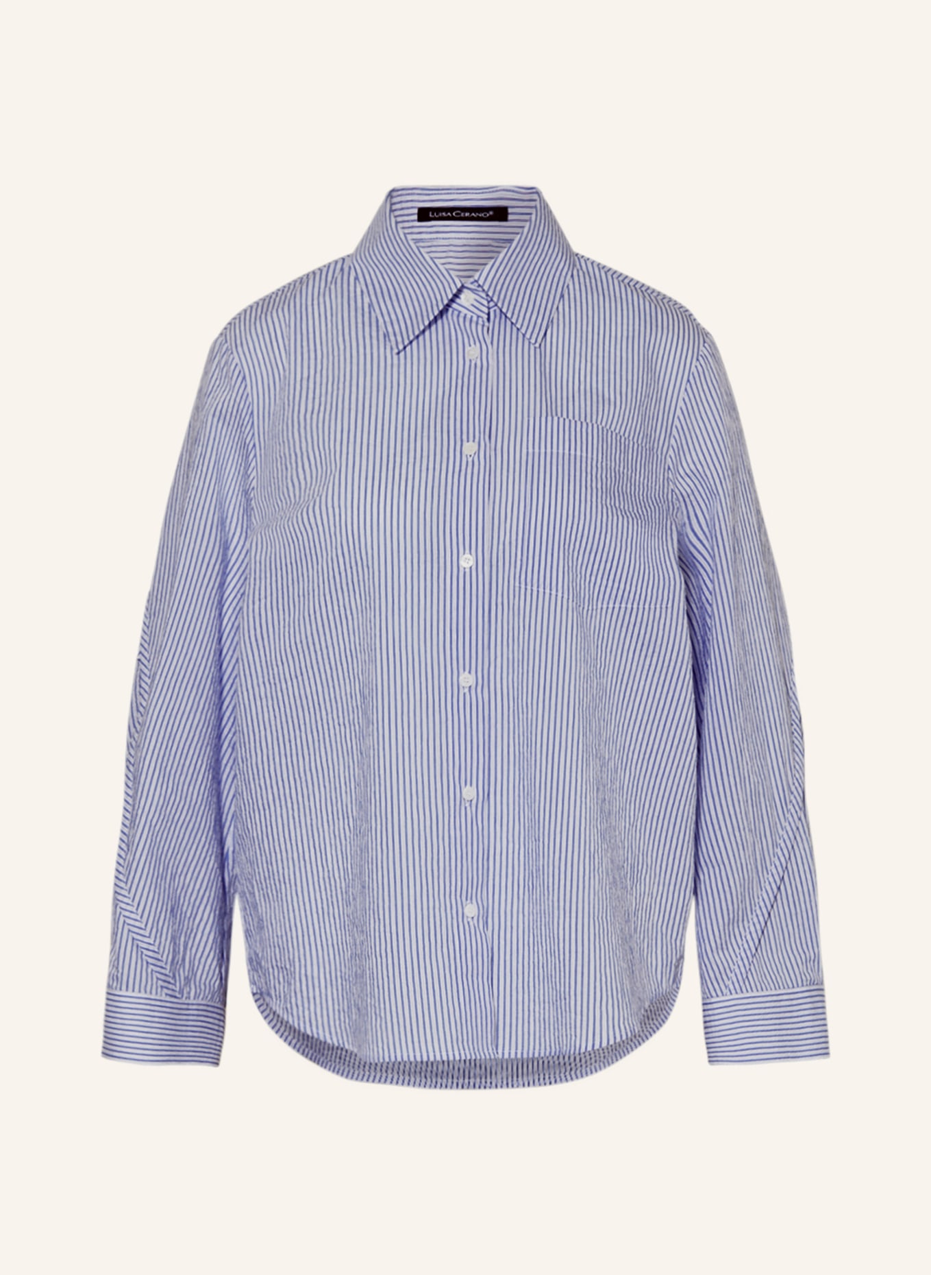 LUISA CERANO Shirt blouse, Color: WHITE/ DARK BLUE (Image 1)