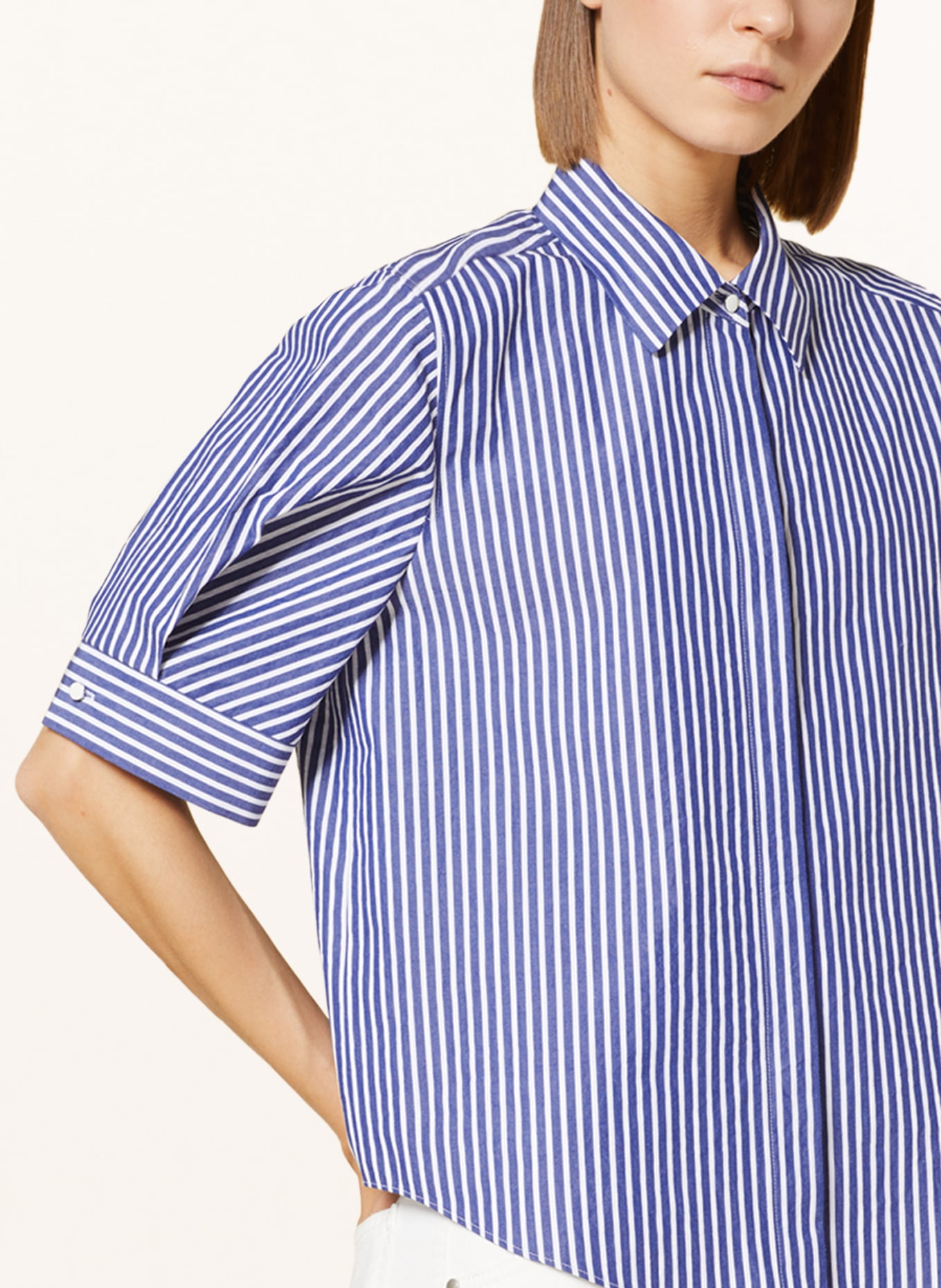 LUISA CERANO Shirt blouse, Color: WHITE/ DARK BLUE (Image 4)