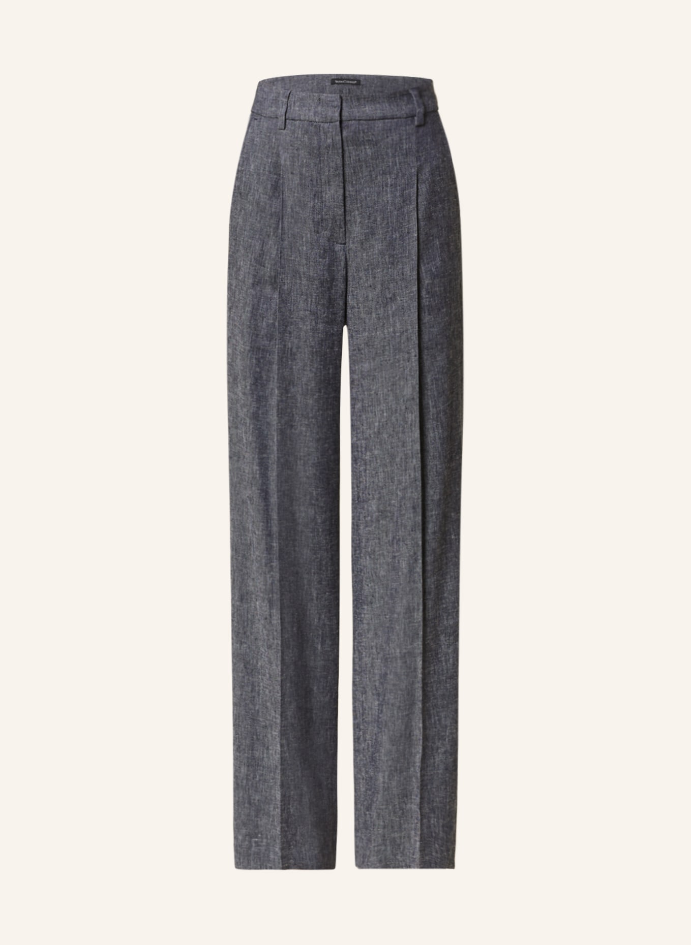 LUISA CERANO Wide leg trousers made of linen, Color: DARK BLUE (Image 1)