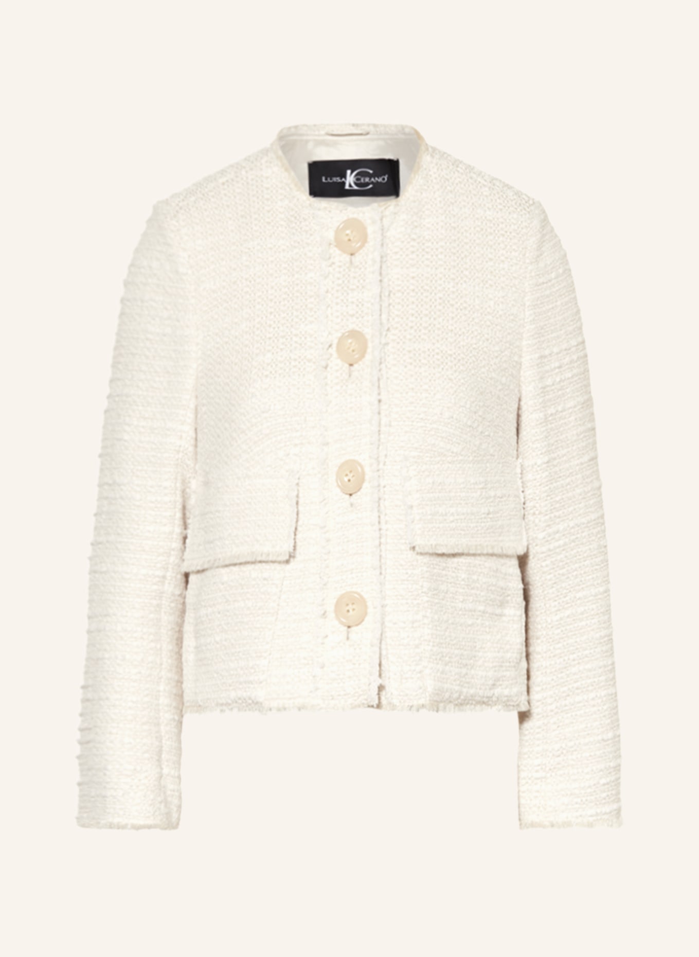 LUISA CERANO Tweed blazer, Color: CREAM (Image 1)