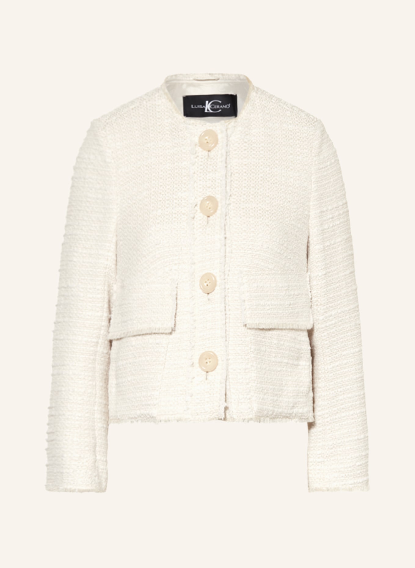 LUISA CERANO Tweed-Blazer, Farbe: CREME (Bild 1)