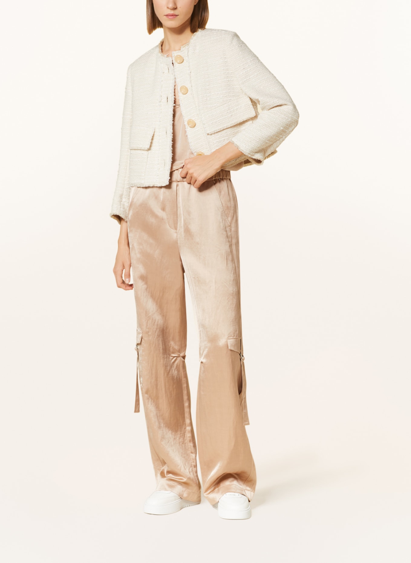 LUISA CERANO Tweed-Blazer, Farbe: CREME (Bild 2)