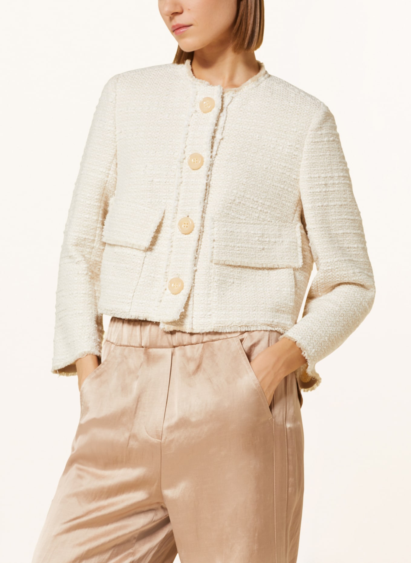 LUISA CERANO Tweed-Blazer, Farbe: CREME (Bild 4)