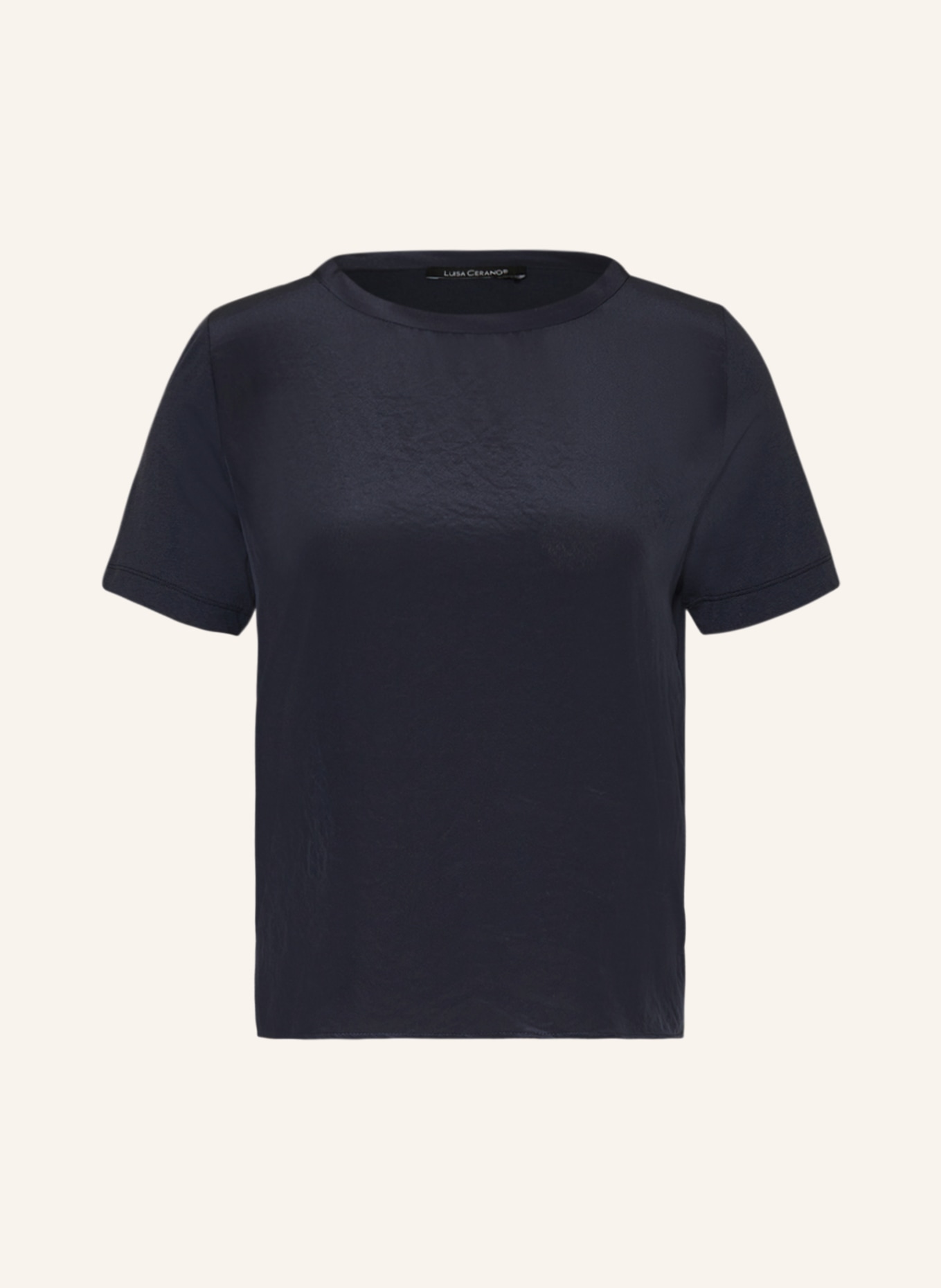 LUISA CERANO T-shirt z mieszanki materiałów, Kolor: GRANATOWY (Obrazek 1)