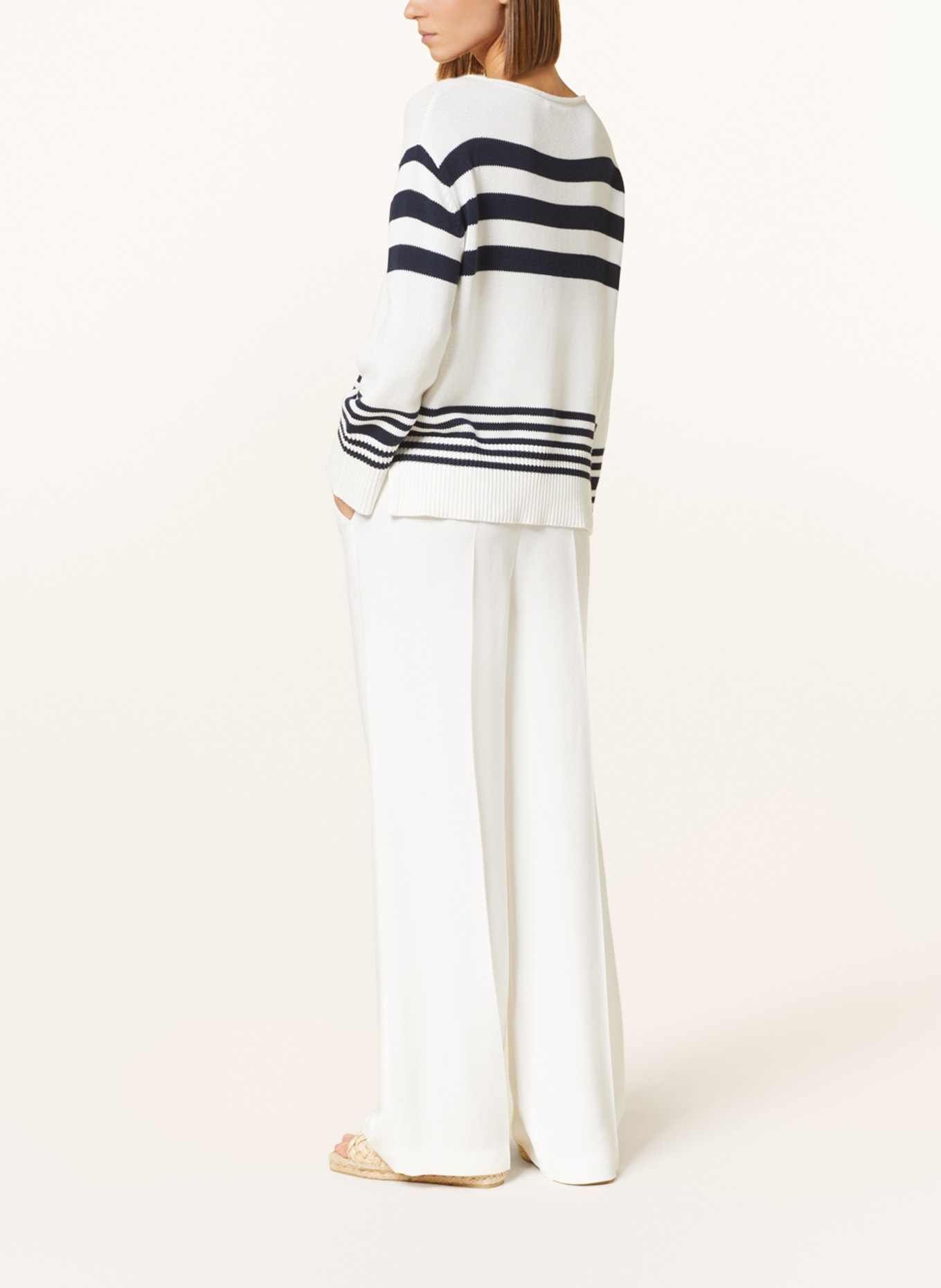 LUISA CERANO Sweater, Color: WHITE/ DARK BLUE (Image 3)