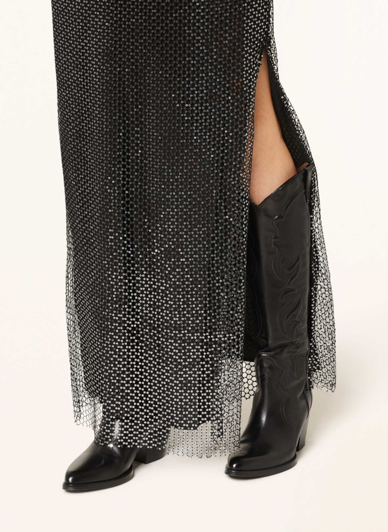 rag & bone Mesh dress MARCIE with sequins, Color: BLACK/ PLATINUM (Image 4)