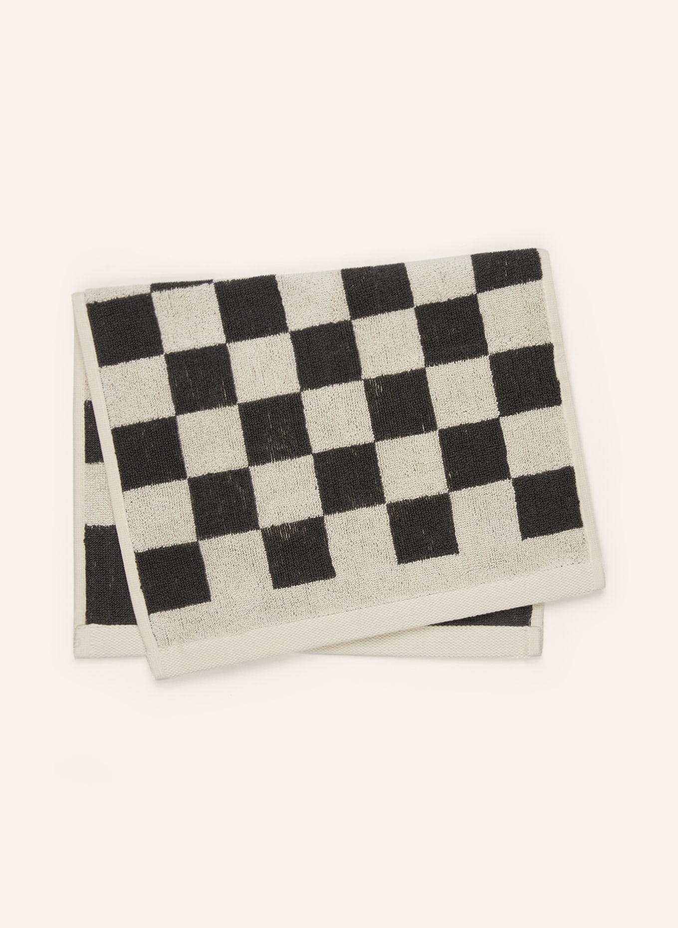 Marc O'Polo Guest towel CHECKER, Color: DARK GRAY/ CREAM (Image 2)