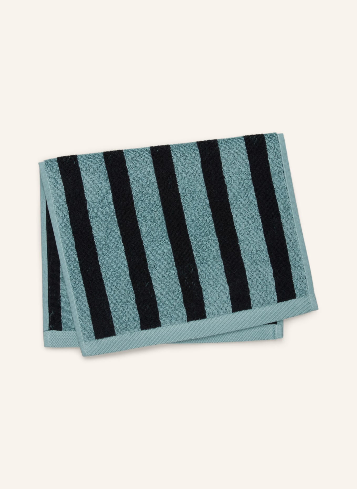Marc O'Polo Guest towel HERITAGE, Color: TURQUOISE/ BLACK (Image 2)