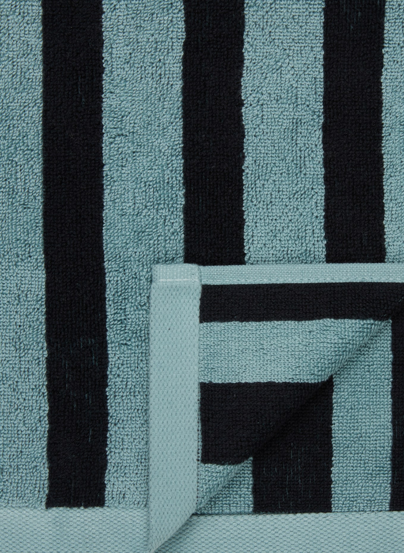 Marc O'Polo Guest towel HERITAGE, Color: TURQUOISE/ BLACK (Image 3)
