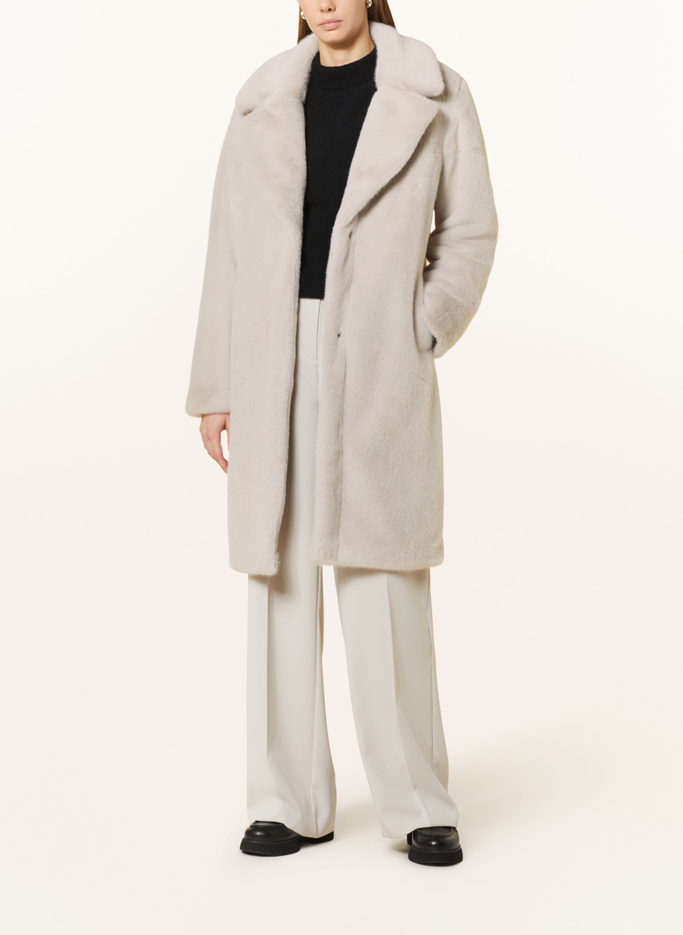 monari Faux fur coat, Color: LIGHT GRAY (Image 2)