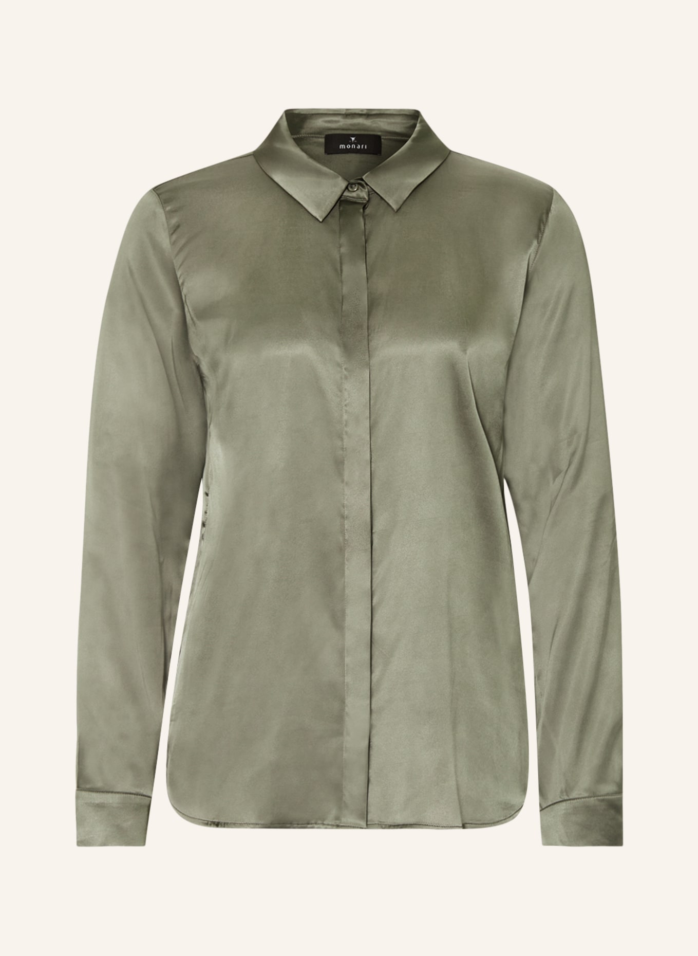 monari Satin shirt blouse, Color: OLIVE (Image 1)