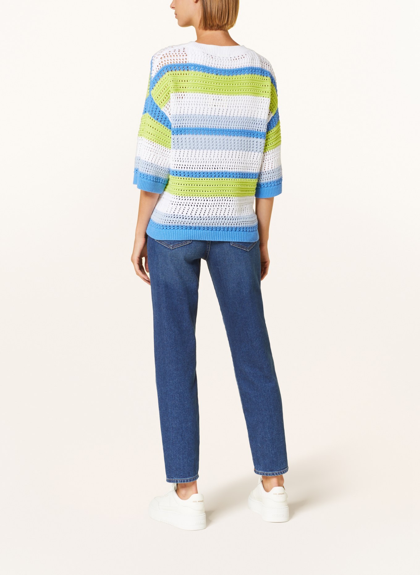 darling harbour Sweater, Color: WHITE/ BLUE/ NEON GREEN (Image 3)