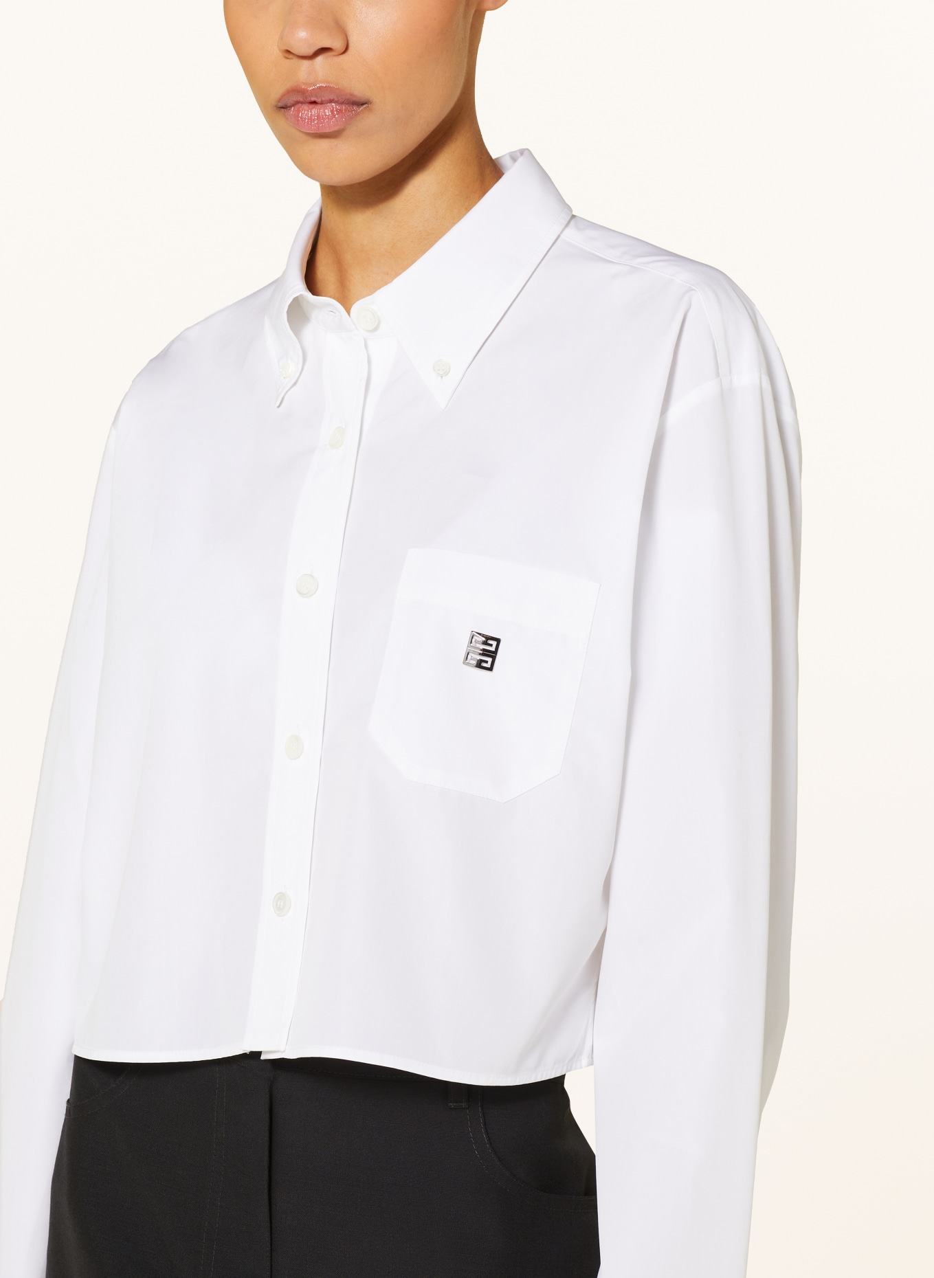 GIVENCHY Cropped shirt blouse, Color: WHITE (Image 4)