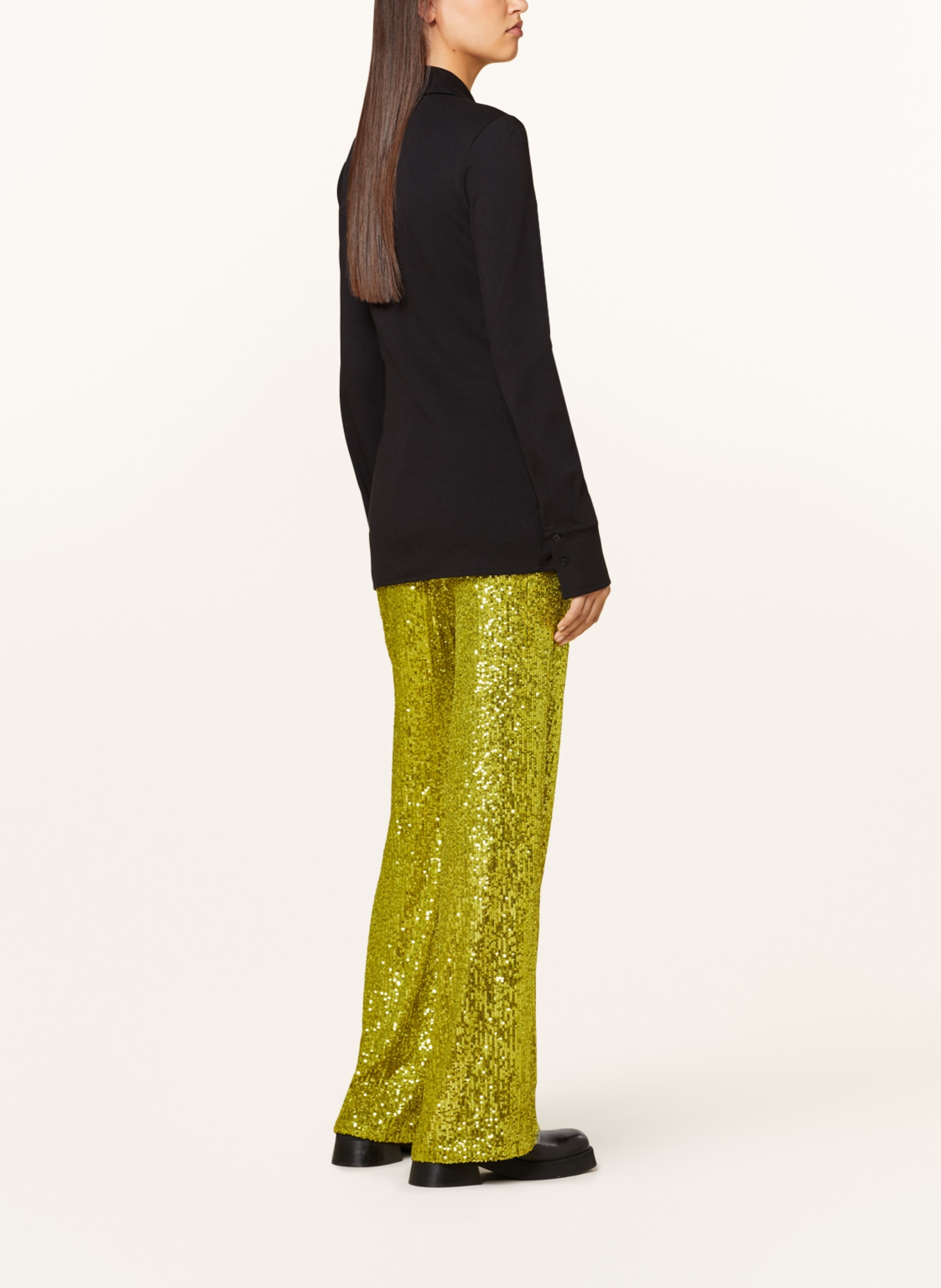 MRS & HUGS Wide leg trousers with sequins, Color: NEON GREEN (Image 3)