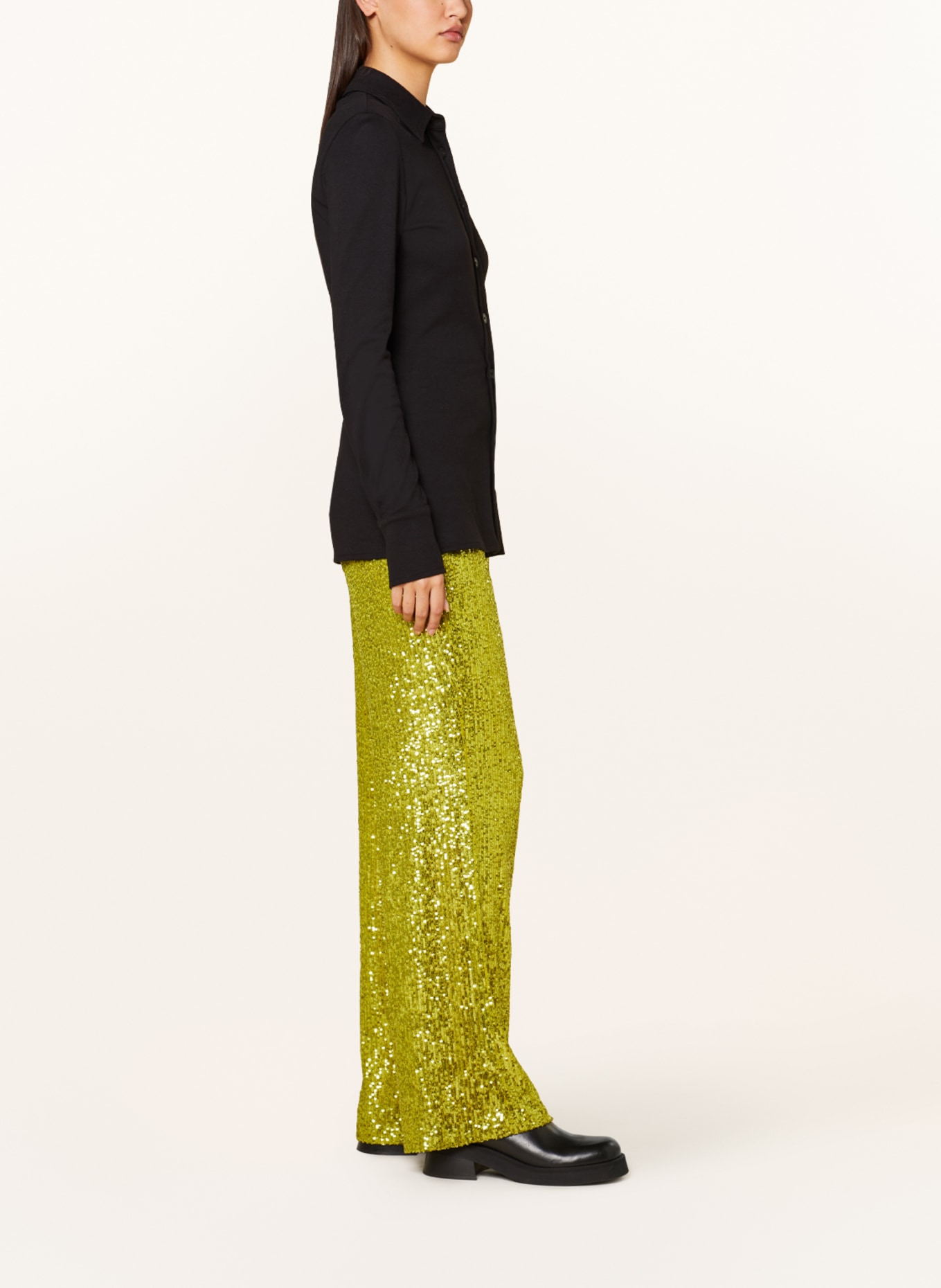 MRS & HUGS Wide leg trousers with sequins, Color: NEON GREEN (Image 4)