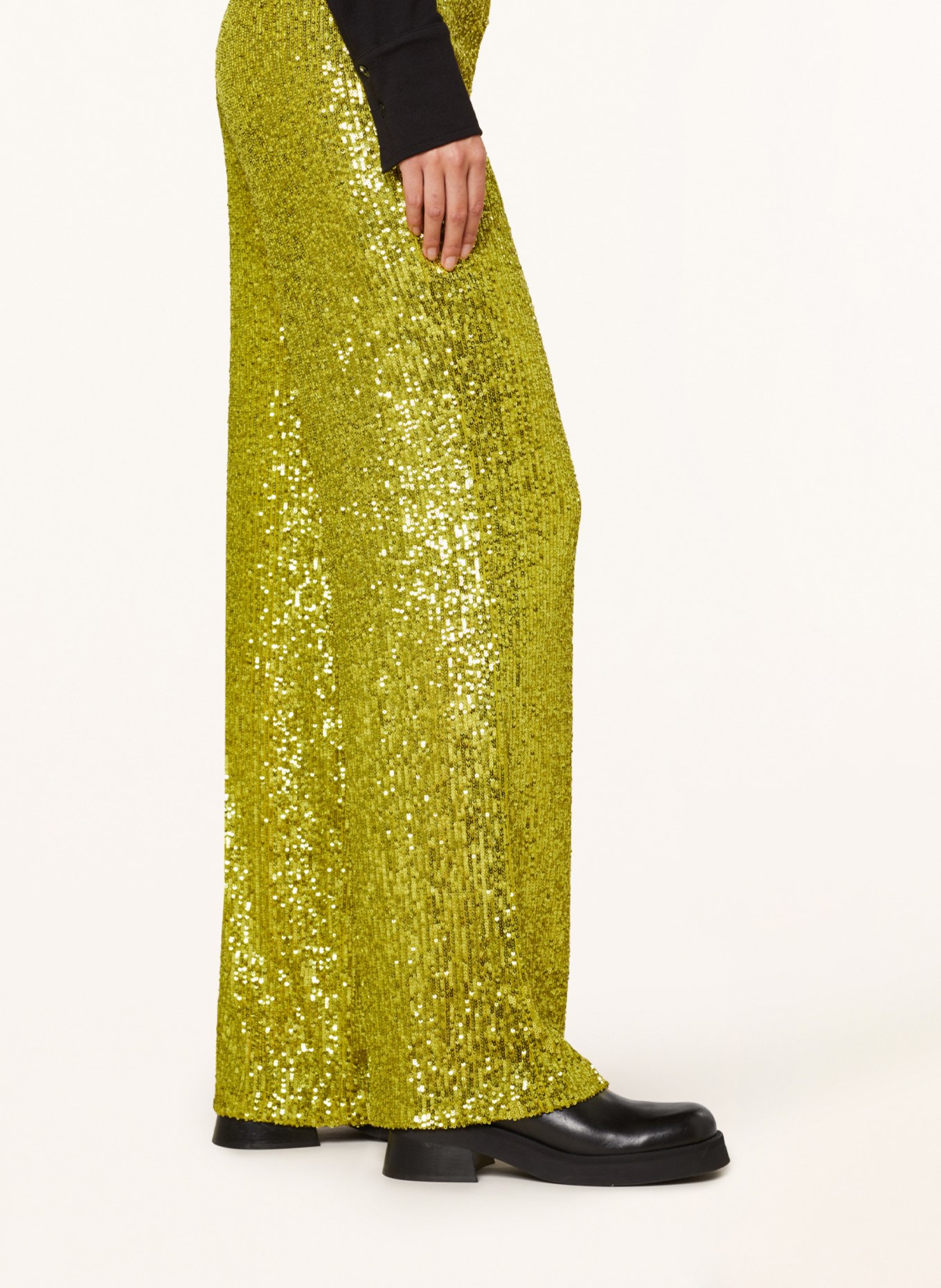 MRS & HUGS Wide leg trousers with sequins, Color: NEON GREEN (Image 5)