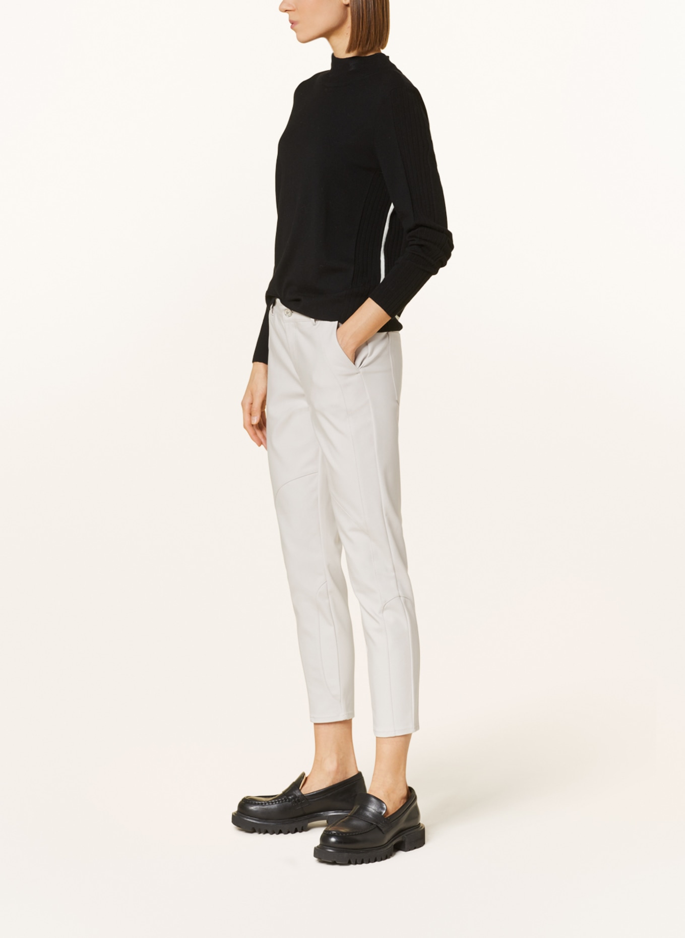 monari 7/8 trousers made of jersey, Color: CREAM (Image 4)